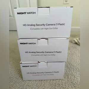 Night Watch Security 3  Pack Analog HD 720p Wired Bullet Camera- Black